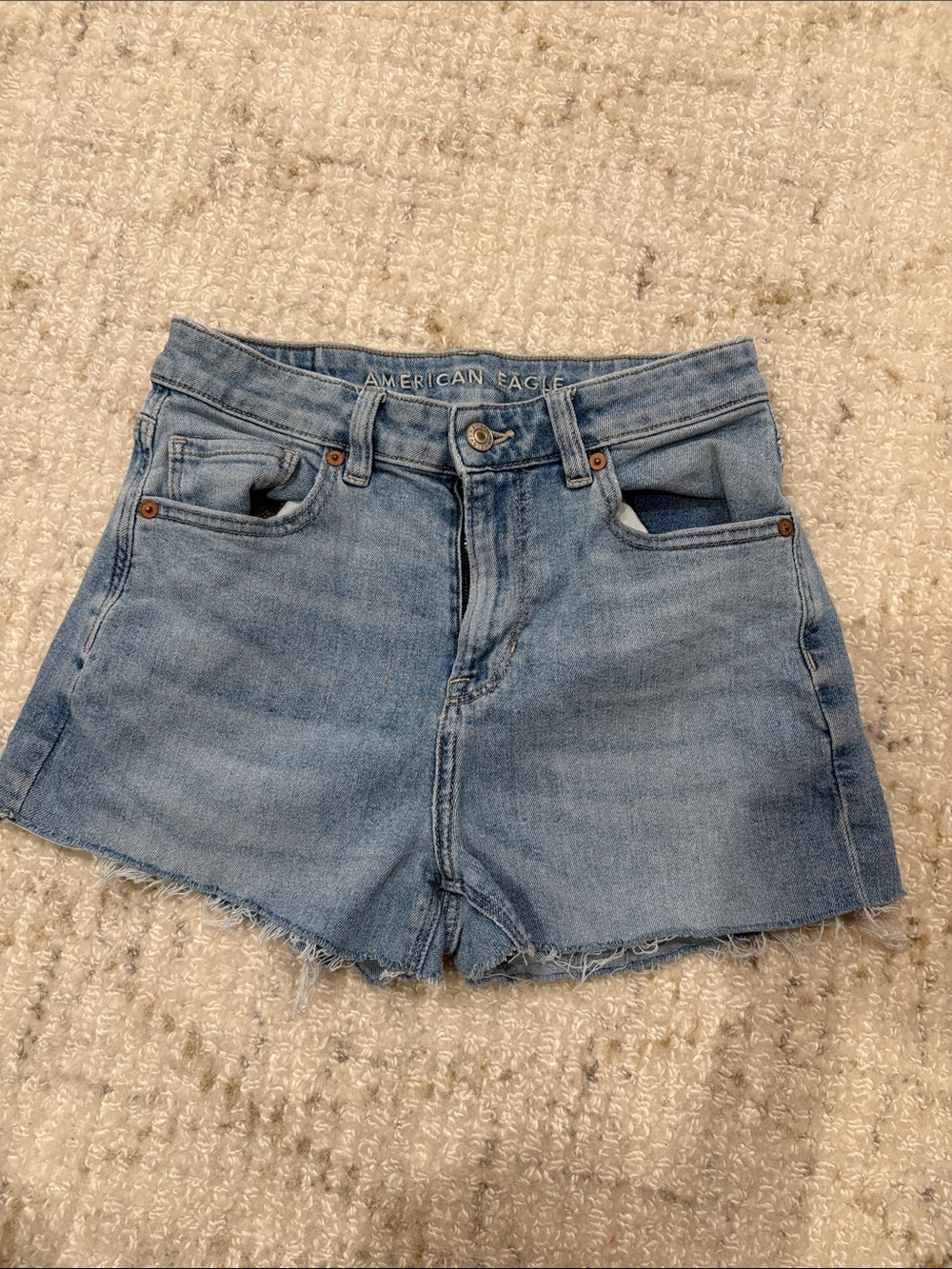 American Eagle Outfitters Light Wash High-Rise Denim Shorts